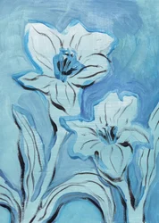 Abstrakta blå blommor