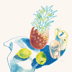 Stilleben med färska tropiska frukter