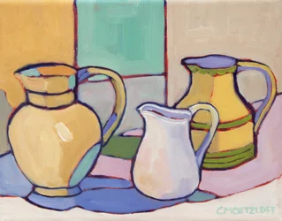 Vessels Amidst Soft Hues, 2024 (olja på duk)