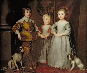 The Children of Charles I olja på duk