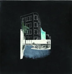 Carving and construction for a city in transition, 2016 (linoleumsnitt och etsning med PCB-överföring)