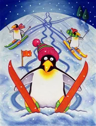 Skidsemester, 2000 (wc och pastell på papper)