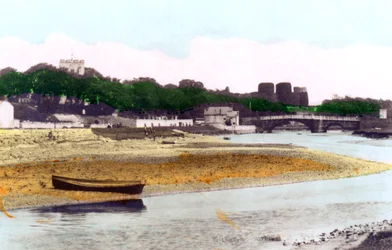 Rhuddlan Castle, nära Rhyl, Denbighshire, 1926.