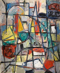 Abstrakt komposition, ca 1949 (olja på duk)