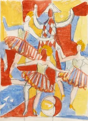 Acrobatic Dancers, ca 1937 (akvarell på papper)