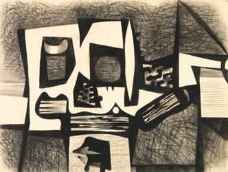 Komposition, ca 1950 (kol  akvarell på papper)