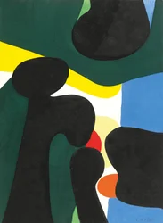 Komposition, ca 1950 (gouache på papper)