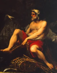 Erminia bland herdar, av Cecco Bravo (1607-1661), detalj