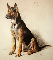 Dick Turpin (pastell på tonat papper)