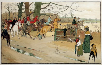 Gravyr av Cecil Aldin (1870 -?), England. Coll. Del