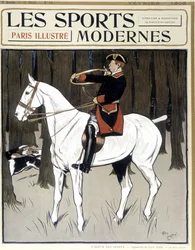 Jakt (en man till häst som uppmuntrar hundar) Omslag "" Modern Sports"" 02/1906