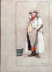 The Stage Coachman, illustration från "Old Christmas" av Washington Irving (1783-1859) publicerad av Hodder och Stoughton