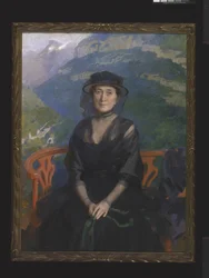 Porträtt av Mrs Addison C. Harris (olja på duk)