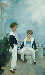 The Velie Boys (Craig Combes Velie och John Deere Velie), ca 1913 (olja på duk)