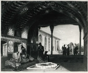 Spegelsalen i Palace of the Sardar of Yerevan, av Celestin Francois Nanteuil (1813-1873), Armenien