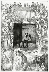 Fångens sista dag, 1800-talet (bw-gravyr)