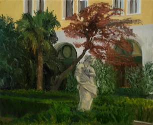 Trädgård vid Villa Molina,2 (olja på duk)