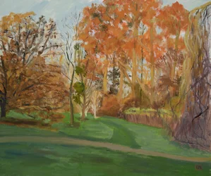 November Sun on the Redwoods (olja på duk)
