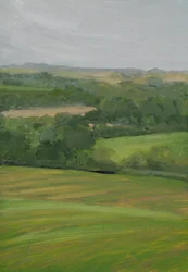 Rain, Cornbury Park, Cotswolds (olja på pannå)