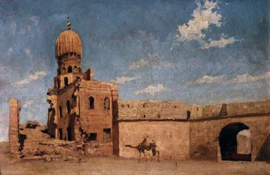 Intryck av Kairo (olja på panel)