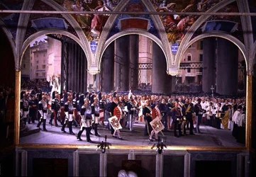 Begravningen av kung Vittorio Emanuele II (1820-78) (fresk)