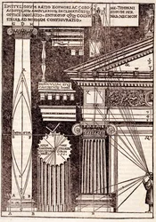 Exempel på klassiska proportioner, från Di Lucio Vitruvio Polliones arkitektur av Gotardo de Ponte Como, 1521