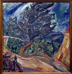 Stort träd blå målning av Chaim Soutine