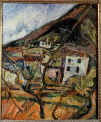 Landskap av Vence Målning av Chaim Soutine (1894-1944) (ec.rus.) 1921 Avignon, Musee Calvet