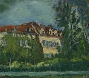 Landskap med hus, omkring 1934