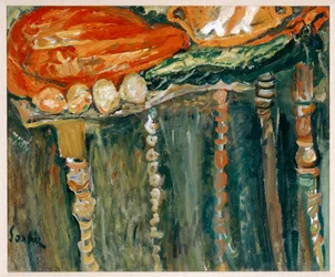 Nature morte au morceau de viande crue - stilleben med en bit rått kött ... (målning på duk)