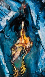 Plockad kyckling, ca 1925, av Chaim Soutine (1894-1943), olja på duk. Frankrike, 1900-talet.