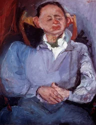 Porträtt av skulptören Oscar Miestchaninoff. Målning av Chaim Soutine (1894-1944)