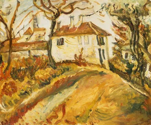 Vita huset på en kulle, ca 1918 (olja på duk)