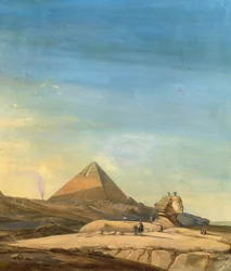 Mätning av sfinx, detalj av Pyramids of Menfis