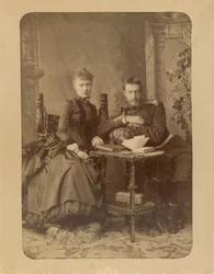 Constantin Constantinovitch av Ryssland och Elisabeth Mavrikievna av Ryssland (nee prinsessan Elisabeth av Saxe Altenburg) - storhertig Konstantin Constantinovich av Ryssland (1858-1915) och storhertiginnan Elizaveta Mavrikievna av Ryssland (1865-1927), av
