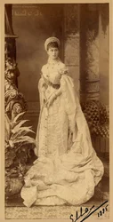 Elisabeth Fiodorovna de Russie (Elisabeth de Hesse Darmstadt) (1864-1918) - Porträtt av storhertiginnan Elizaveta Fyodorovna (1864-1918), prinsessan Elizabeth av Hessen och vid Rhen, av Bergamasco, Charles (Karl) (1830-1896). Silvergelatinfotografering