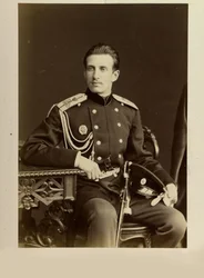 Nicolas Constantinovitch de Russie - Porträtt av storhertig Nicholas Constantinovich av Ryssland (1850-1918), av Bergamasco, Charles (Karl) (1830-1896). Albumin foto