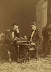 Constantin Nikolaievitch de Russie et Constantin Constantinovitch de Russie - Storhertig Konstantin Nikolajevitj av Ryssland (1827-1892) och storhertig Konstantin Konstantinovich av Ryssland (1858-1915), av Bergamasco, Charles (Karl) (1830-1896). Albumin f
