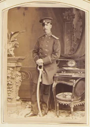 Georg I av Grekland, Hellenernas kung - Porträtt av Georg I (1845-1913), Hellenernas kung, av Bergamasco, Charles (Charles) (1830-1896). Albumin foto