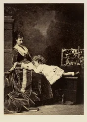 Marie Fedorovna (Dagmar av Danmark) (1847-1928) och hennes son Tsarevich Nicolas Aleksandrovich (Nicholas II)