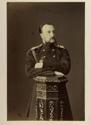 Nicolas Nikolaievitch de Russie - Porträtt av storhertig Nicholas Nikolaevich (den äldre) av Ryssland (1831-1891), av Bergamasco, Charles (Karl) (1830-1896). Albumin foto