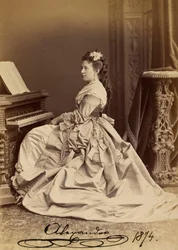Porträtt av storhertiginnan Alexandra Iosifovna av Saxe-Altenburg (1830-1911)