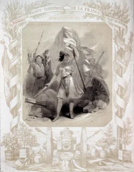 Allegori till de patriotiska sångerna i Frankrike. Teckning av Bour (1800-talet). Paris, B.N.