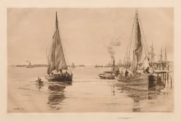 Två slupar vid East River, 1889.