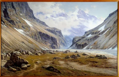Veneondalen vid Saint Christophe en Oisans i Alperna Målning av Charles Bertier (1860-1924) 1894 Mått 2x3,2 m Grenoble, Fine Arts Museum - Valley of Veneon vid Saint Christophe en Oisans i Alperna. Målning av Charles Bertier (1860-1924)