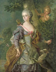 Luise Henriette Wilhelmine von Anhalt-Dessau (1750-1811) som Diana, 1765