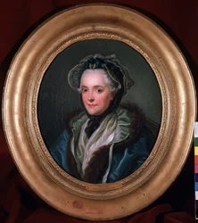 Porträtt av Marie-Louise-Nicole (Marie Louise Nicole), hertiginna av Enville (Anville) (1716-1797). Målning av Charles Amedee Philippe van Loo (1719-1795)