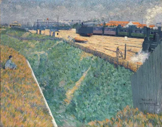 Angrand, Charles (1854-1926) The Western Railway vid dess utfart från Paris Olja på duk 1886 National Gallery, London 73x92