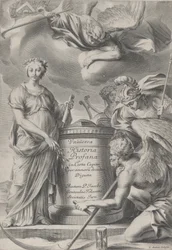 Frontispice för Vnuiersa Historia Profana, ca. 1630-70.