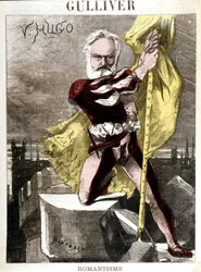Tecknad av Victor Hugo av Georges Montbard (1841-1905). "" Gulliver - Romantik""